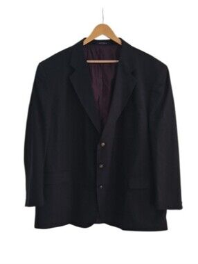Daniel Gray 100% Wool Blazer Men’s 52R Navy Brass Locomotive Button Sport Coat